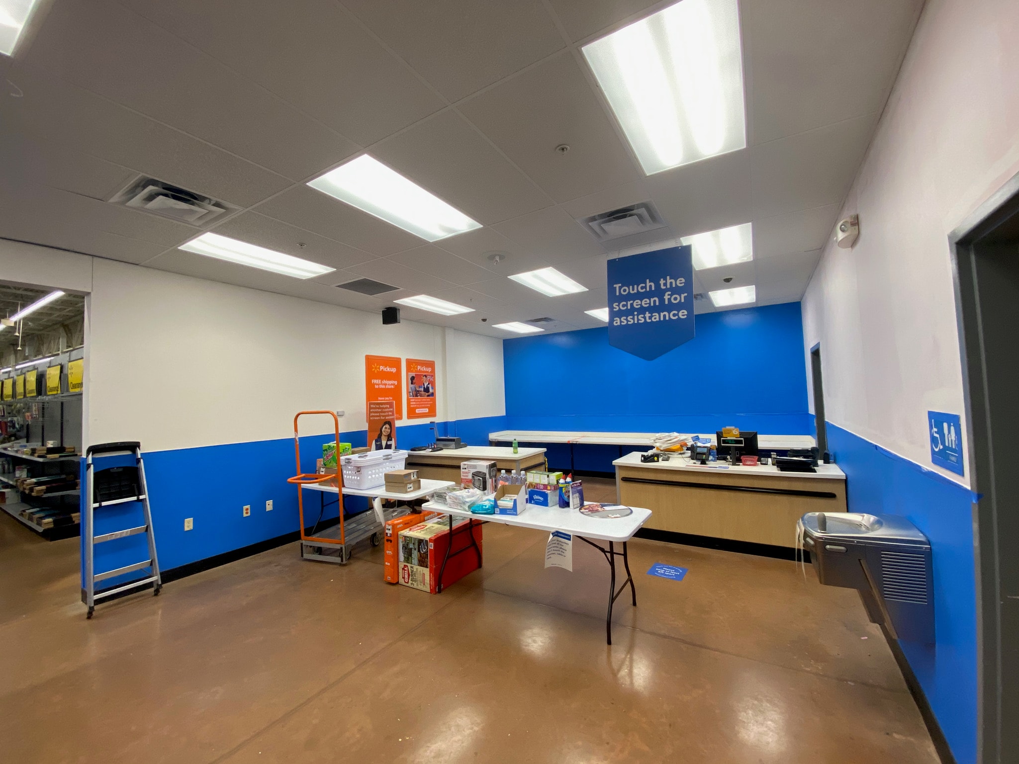 Walmart pickup area after rebranding — Minocqua, WI