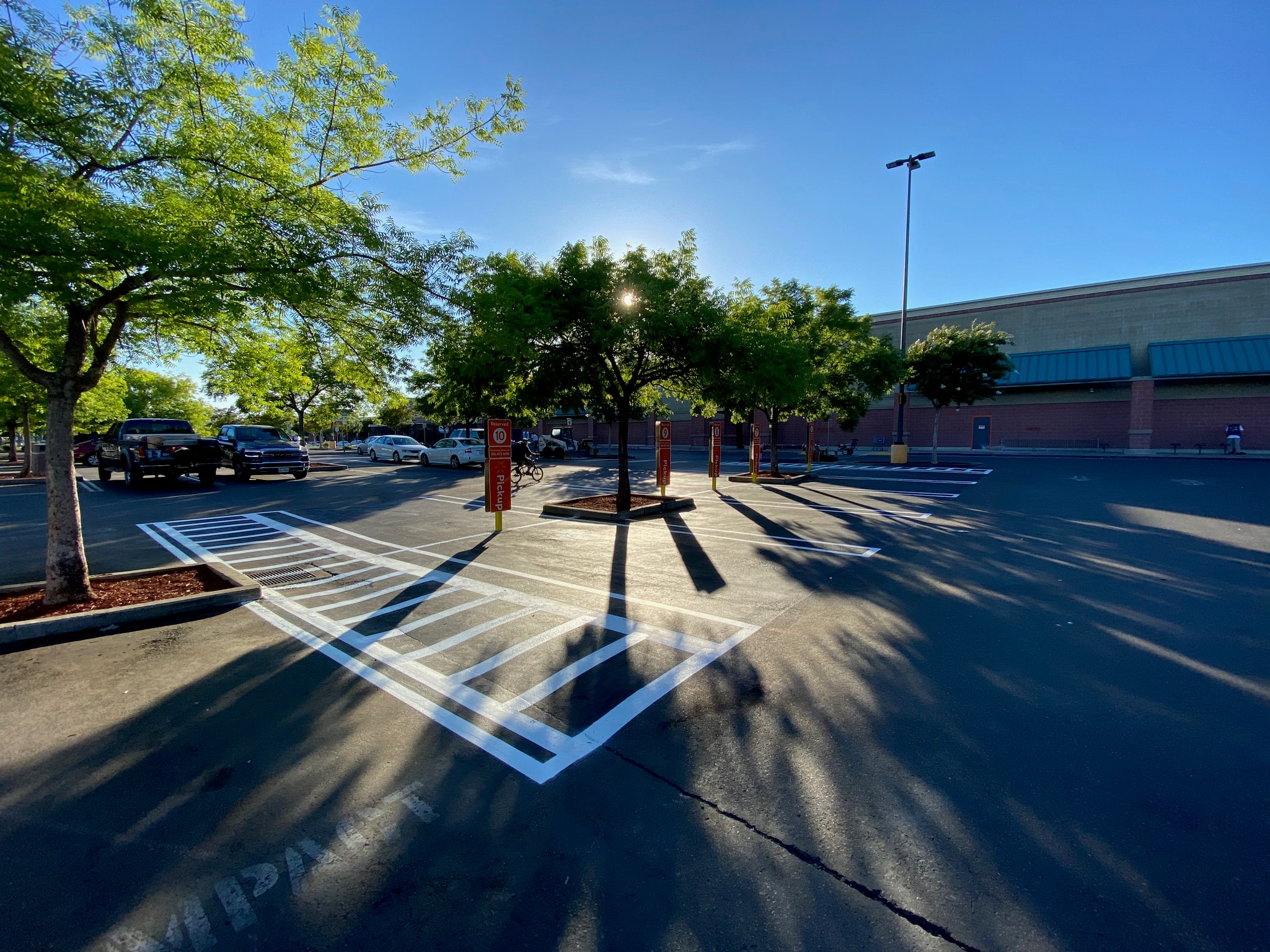 Walmart grocery pickup parking lot line striping — Rancho Cordova, CA